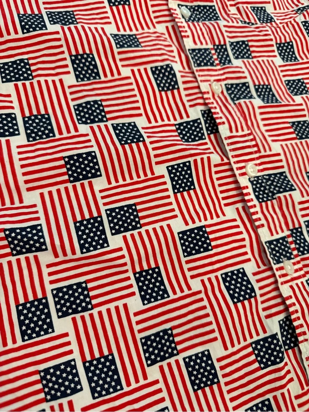 J. Crew Slim Flexed Washed Short Sleeves American Flag Men’s Size: Medium Shirt